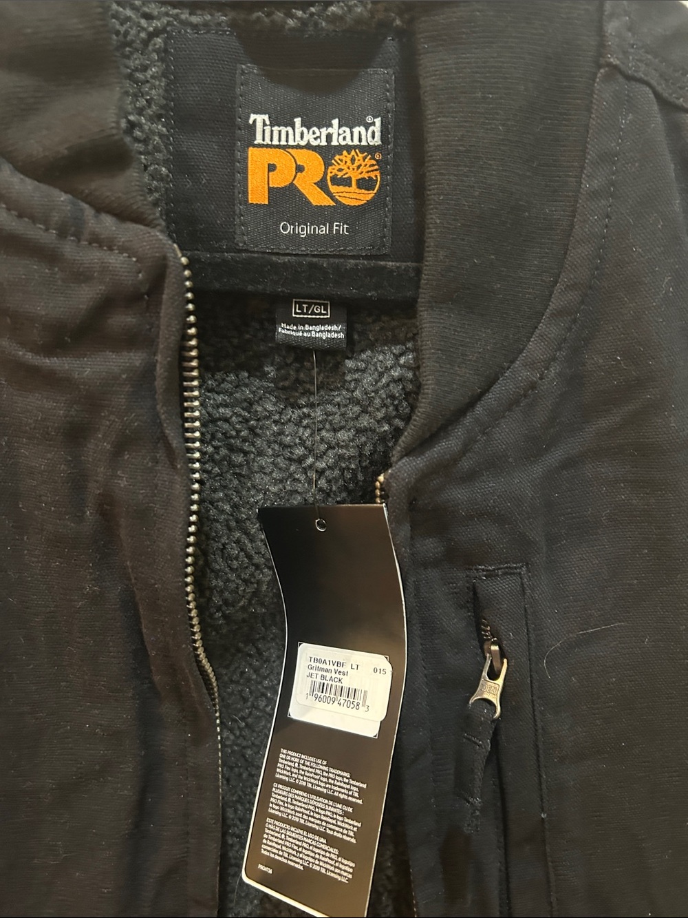 Timberland PRO Black Men's Work Vest with Sherpa Lining - Picture 2 of 4